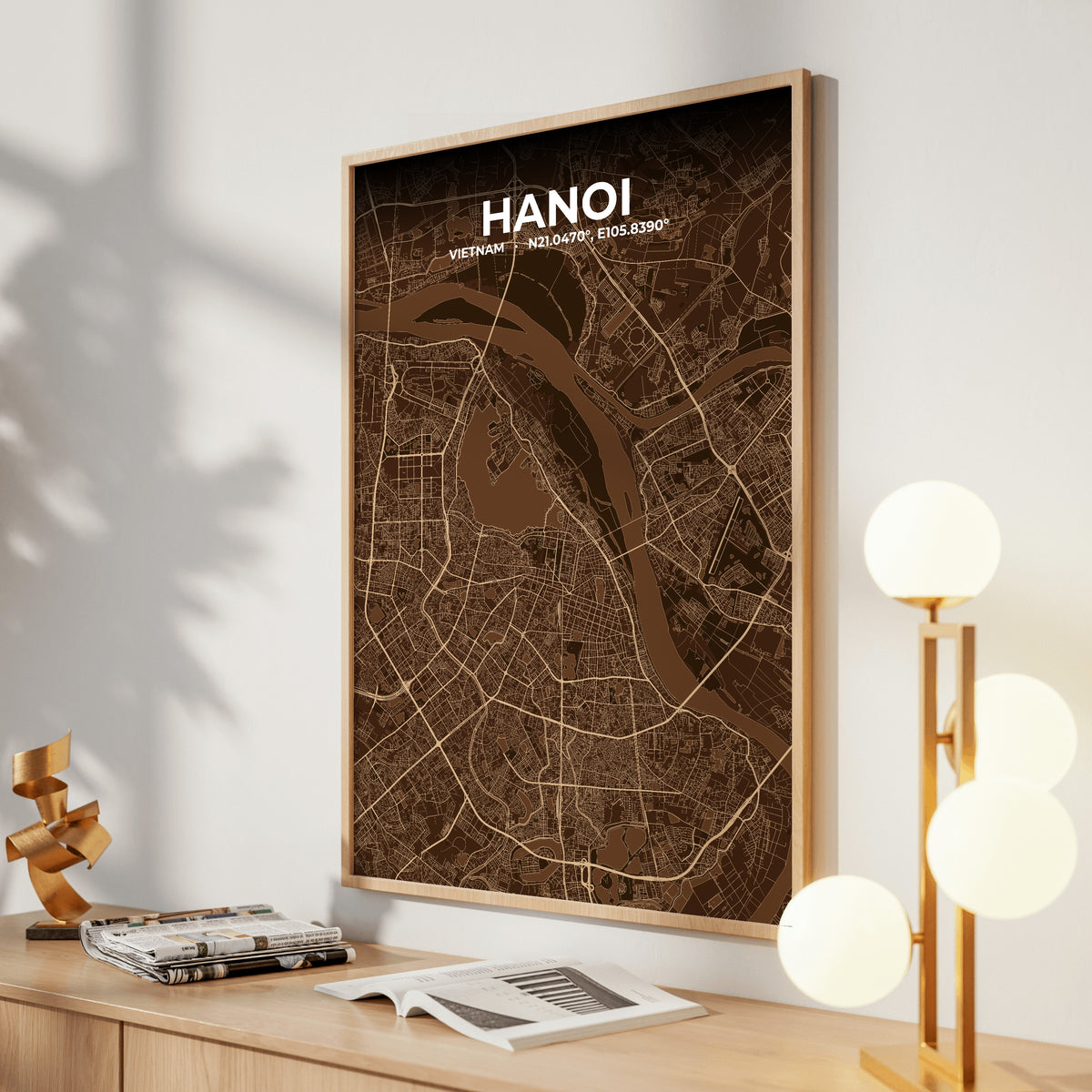 Hanoi Plum Map Poster