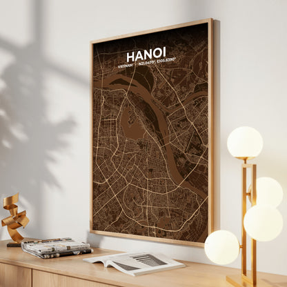 Hanoi Plum Map Poster