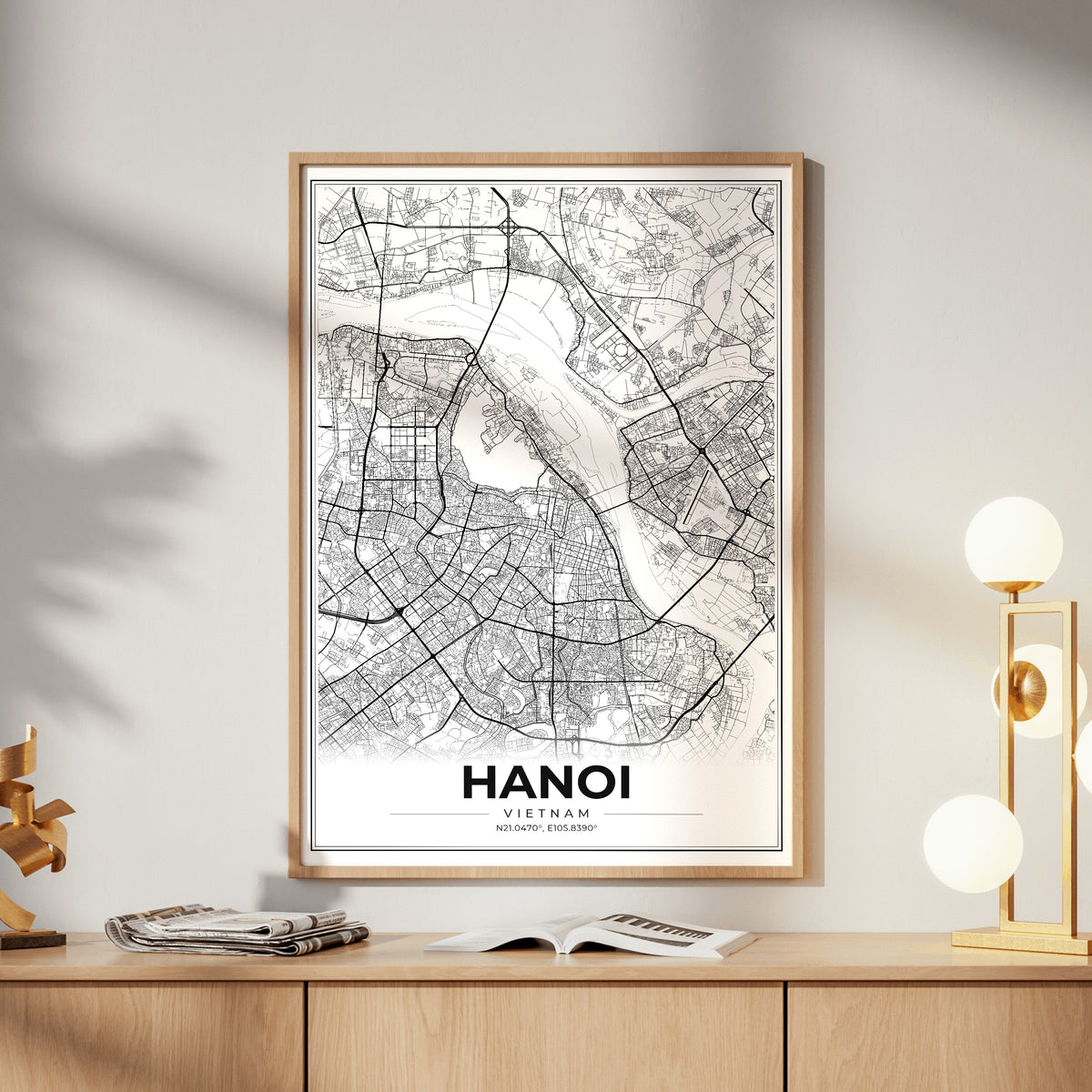 Hanoi Modern Map Poster