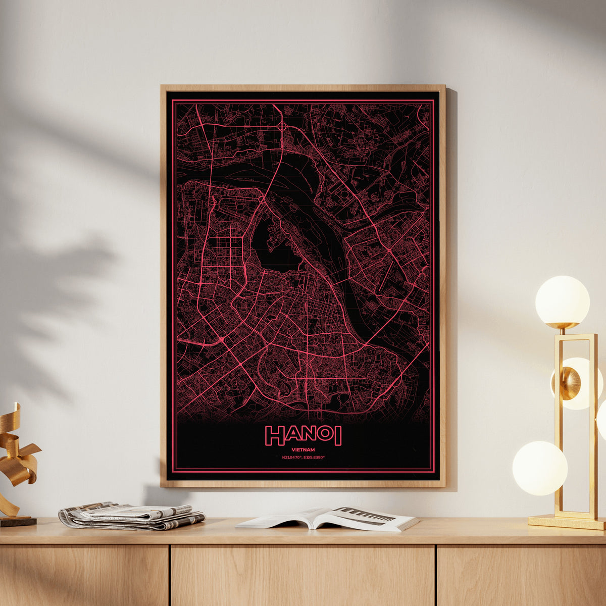 Hanoi Phosphor Map Poster - System Alert