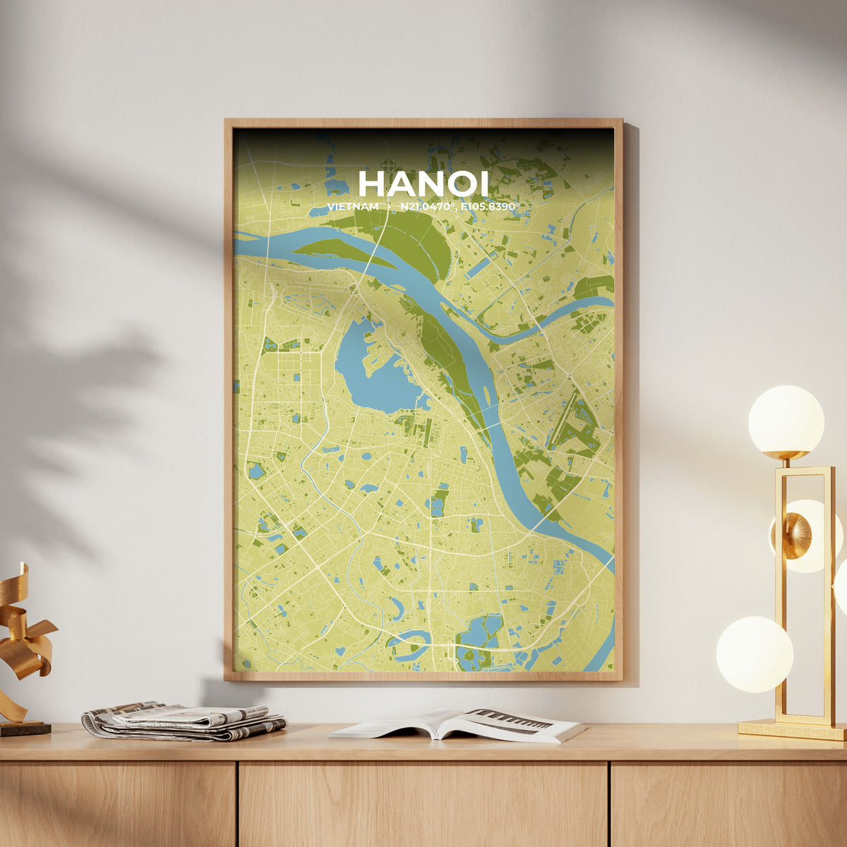 Hanoi Fern Map Poster