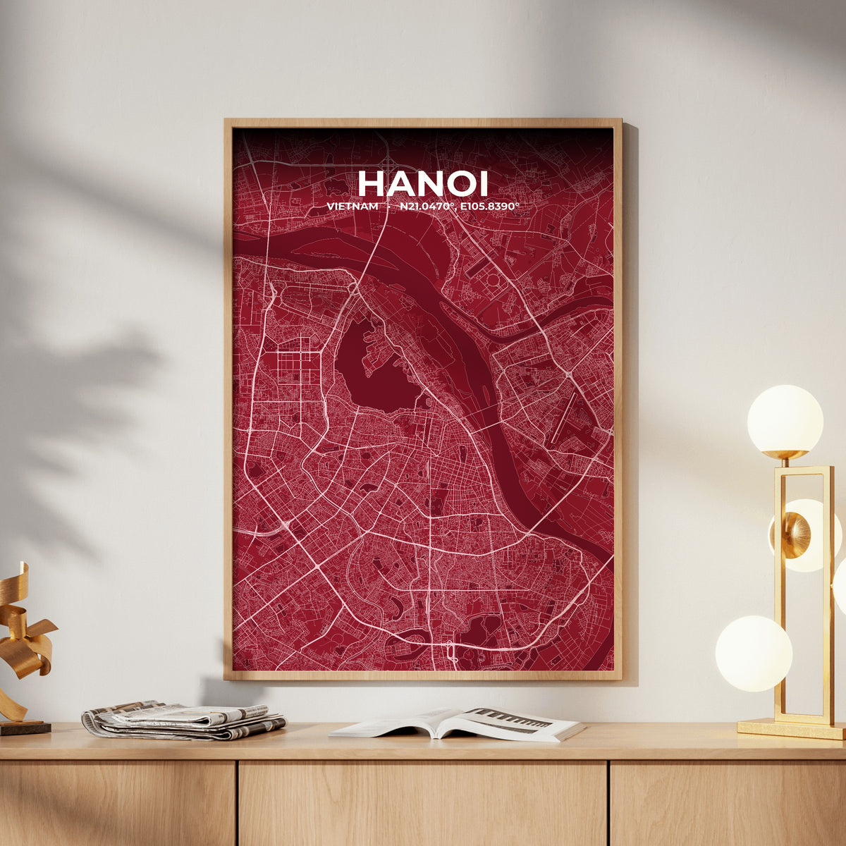 Hanoi Garnet Map Poster