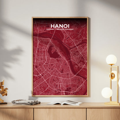 Hanoi Garnet Map Poster