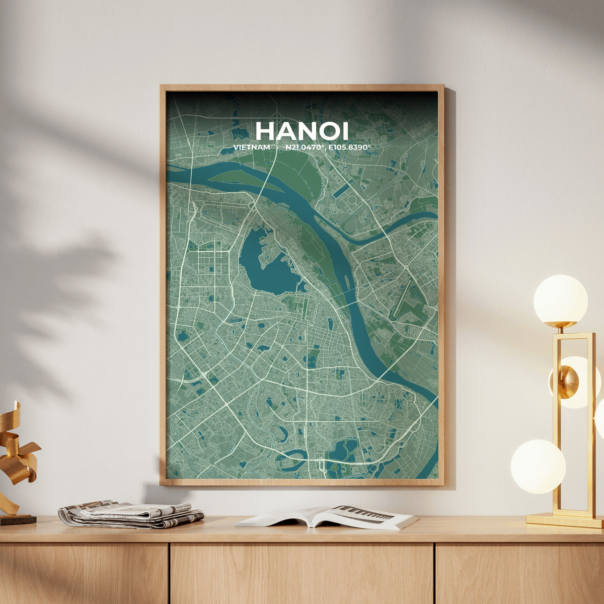 Hanoi Mist Map Poster