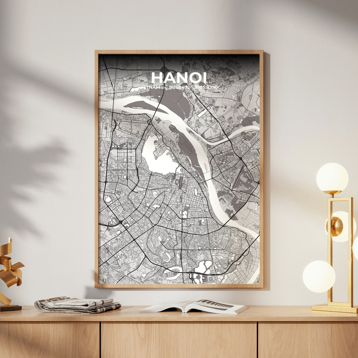 Hanoi Ash Map Poster