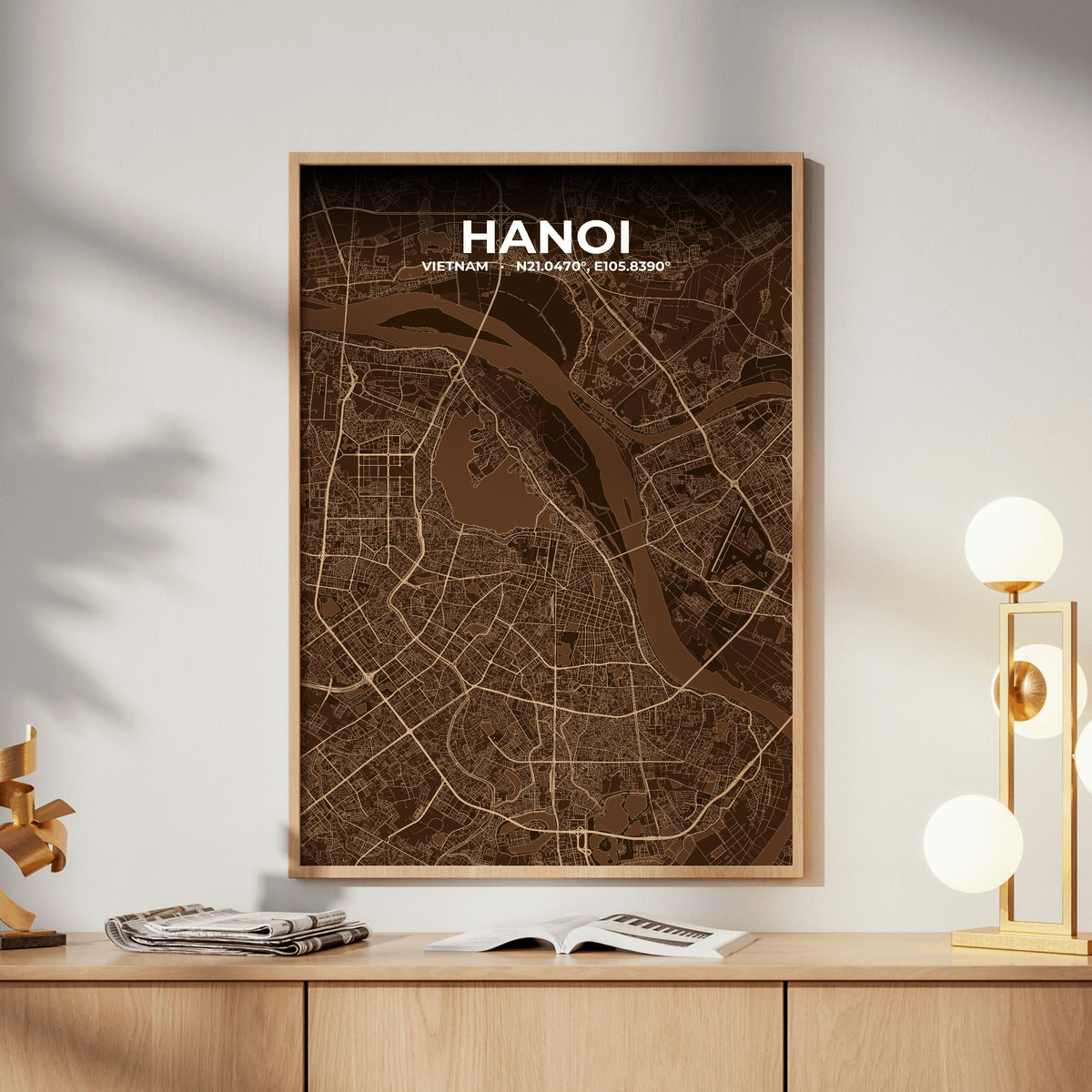 Hanoi Plum Map Poster