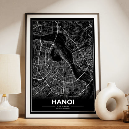 Hanoi Modern Map Poster