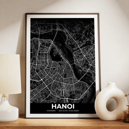 Hanoi Elegant Map Poster