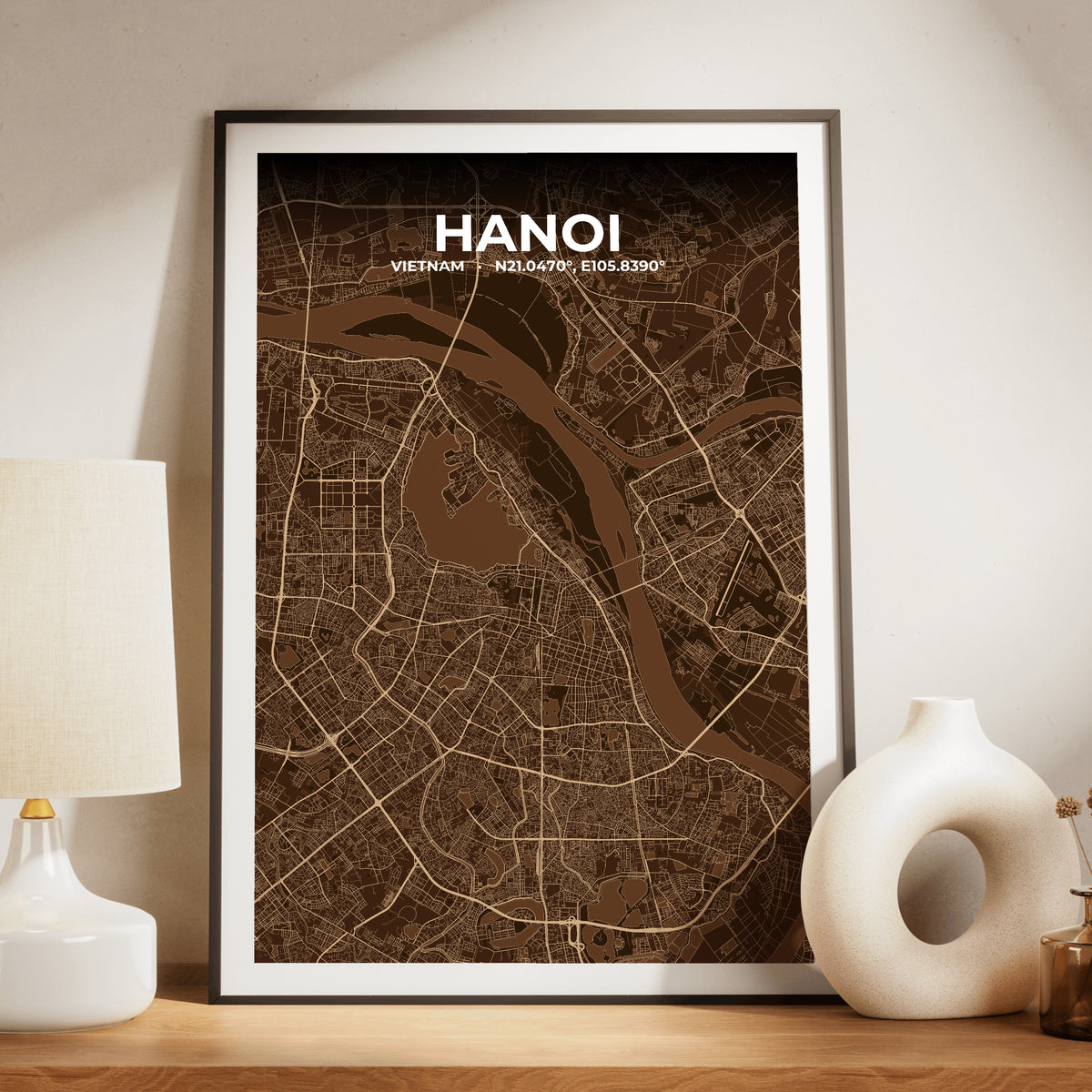 Hanoi Plum Map Poster