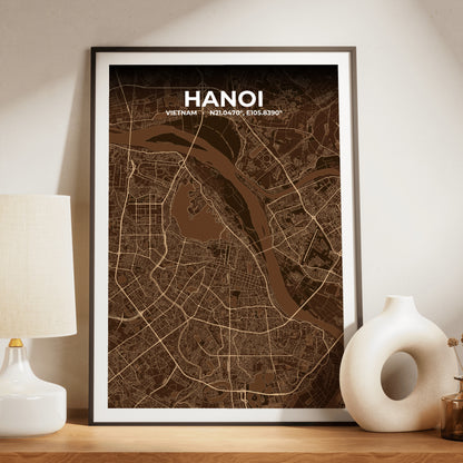 Hanoi Plum Map Poster