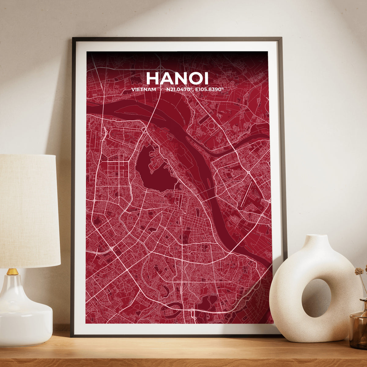 Hanoi Garnet Map Poster