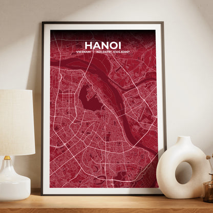 Hanoi Garnet Map Poster