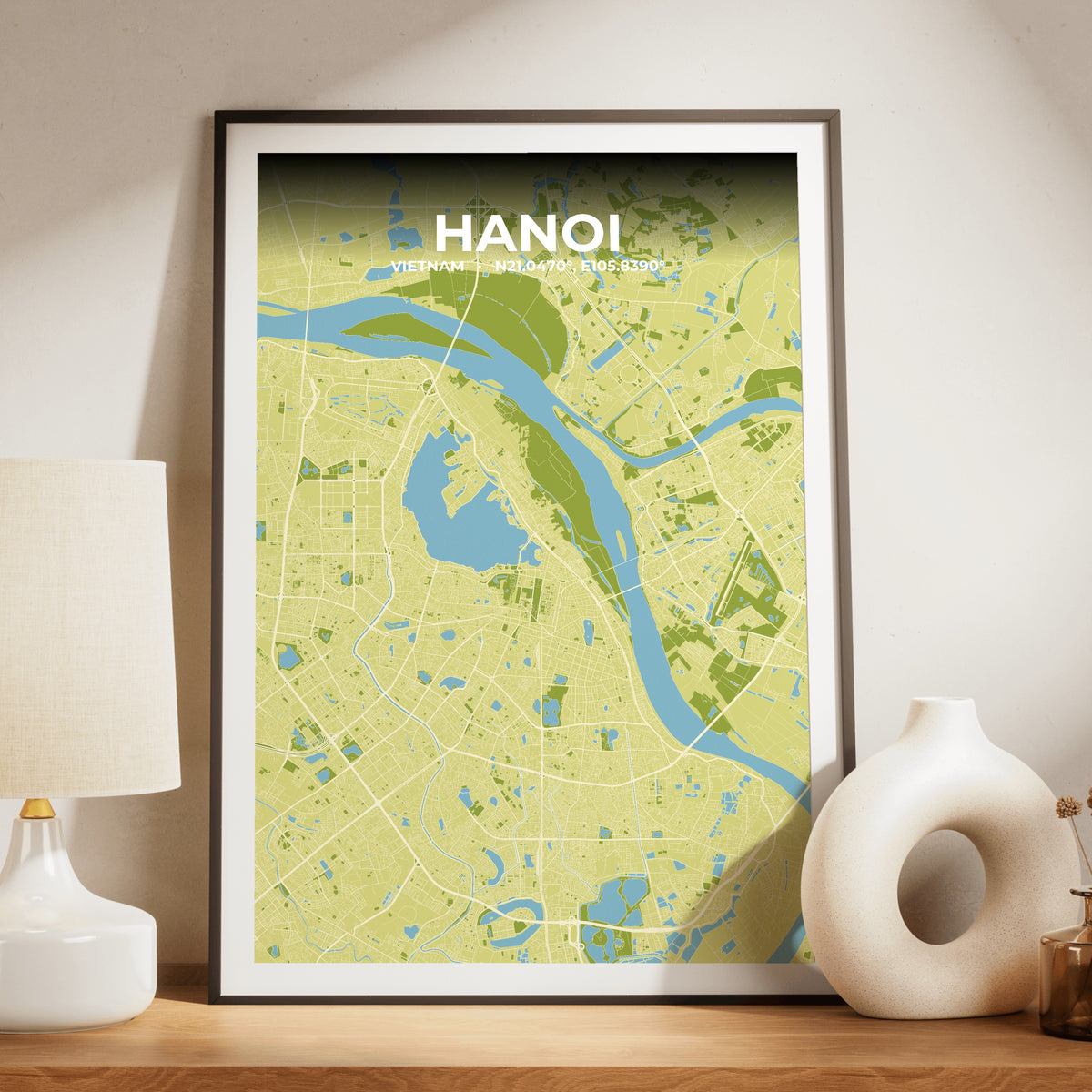 Hanoi Fern Map Poster