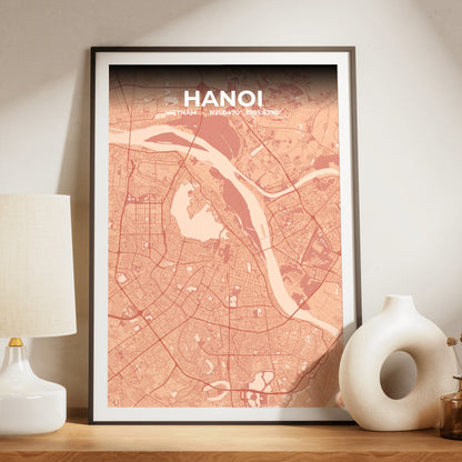 Hanoi Blush Map Poster