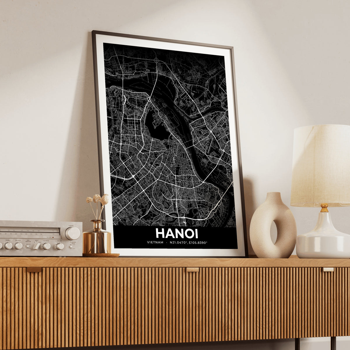 Hanoi Elegant Map Poster