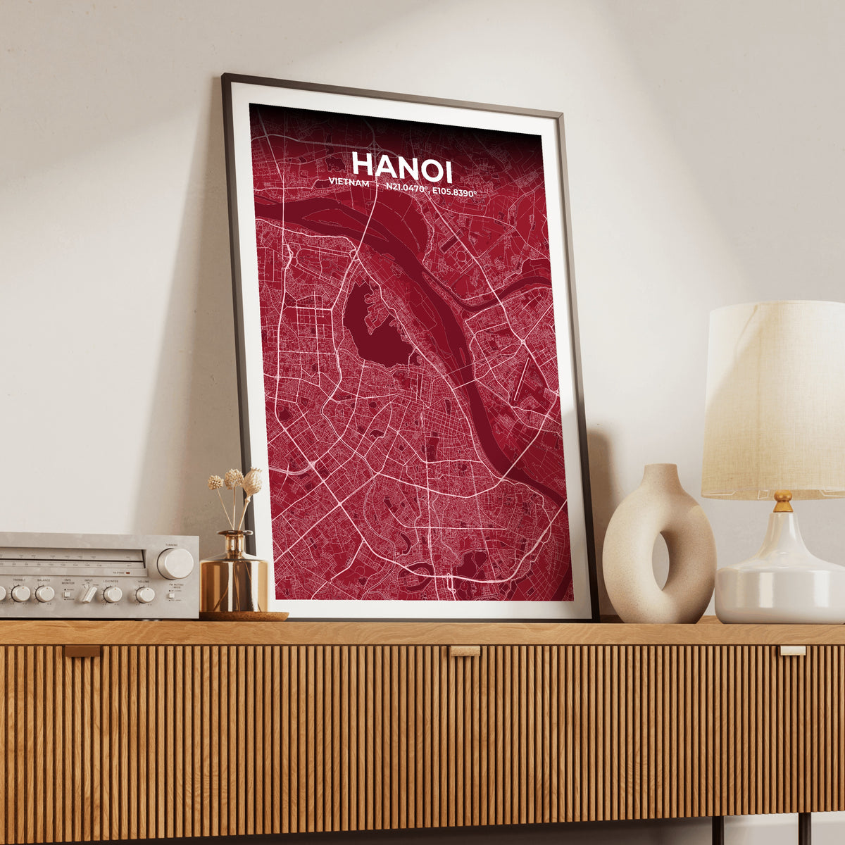 Hanoi Garnet Map Poster