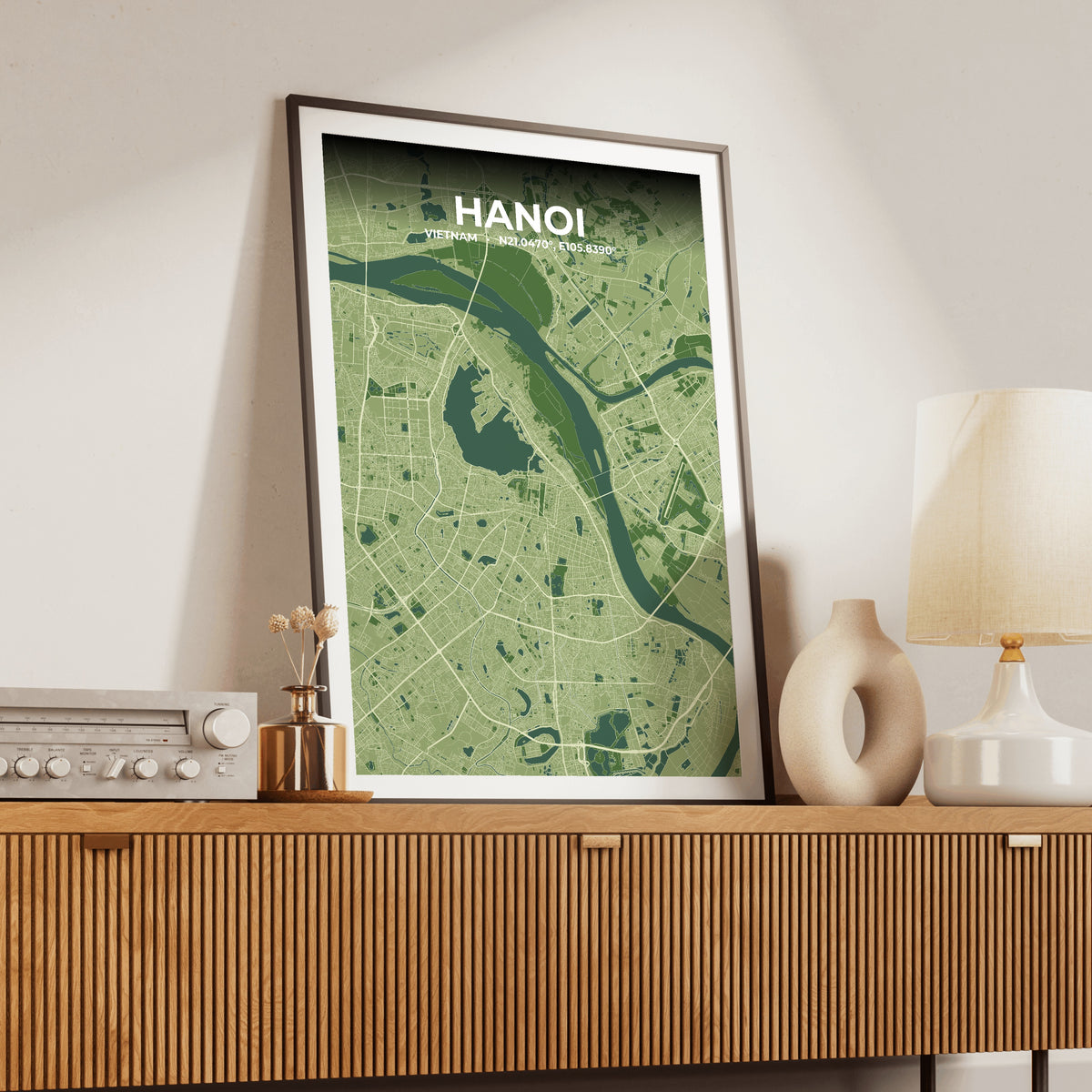 Hanoi Clay Map Poster