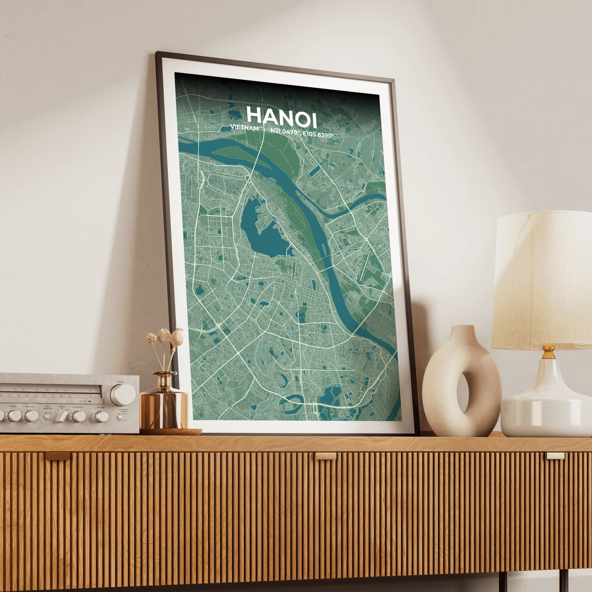 Hanoi Mist Map Poster