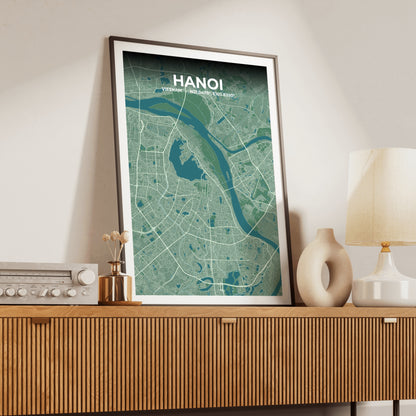Hanoi Mist Map Poster