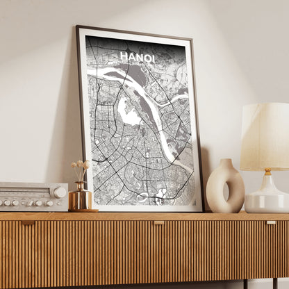 Hanoi Ash Map Poster