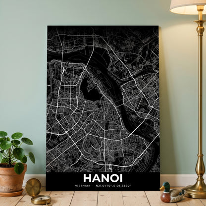 Hanoi Elegant Map Poster