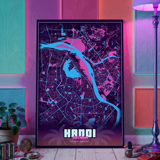 Hanoi GTA Map Poster