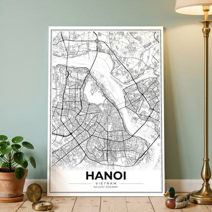 Hanoi Modern Map Poster