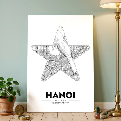 Hanoi Star Map Poster