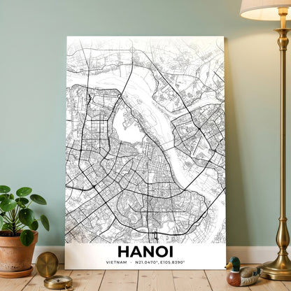 Hanoi Elegant Map Poster