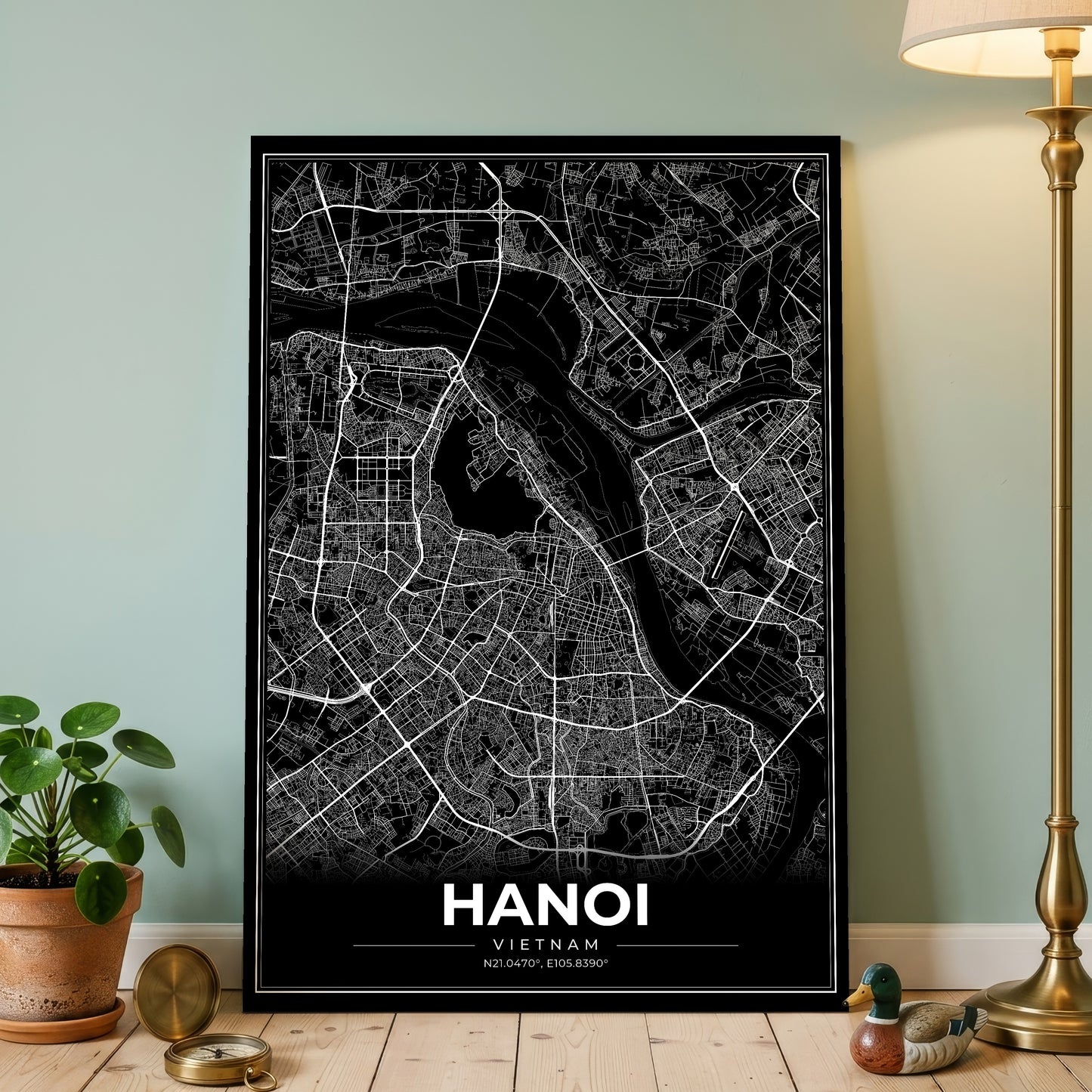 Hanoi Modern Map Poster
