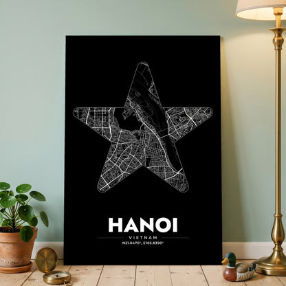 Hanoi Star Map Poster