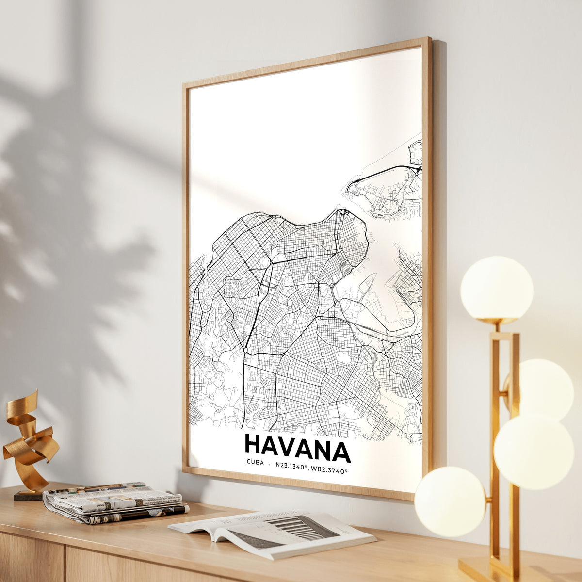 Havana Elegant Map Poster