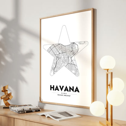 Havana Star Map Poster