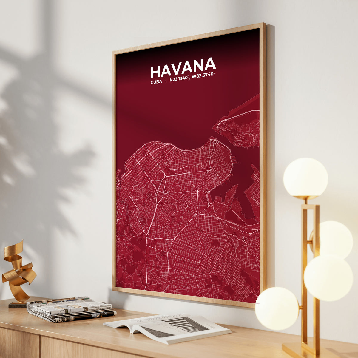 Havana Garnet Map Poster
