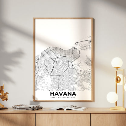Havana Elegant Map Poster