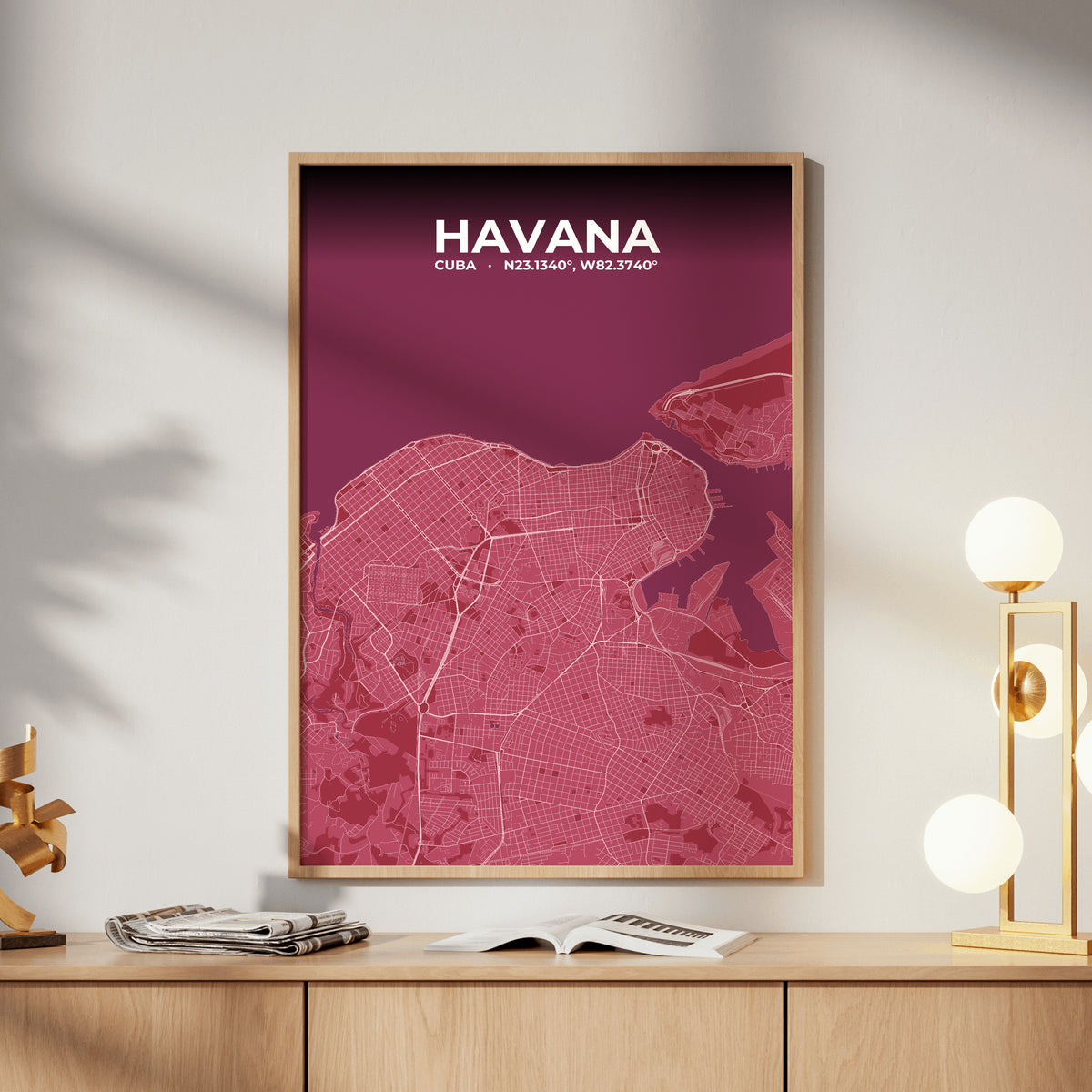 Havana Scarlet Map Poster