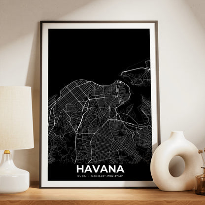 Havana Elegant Map Poster