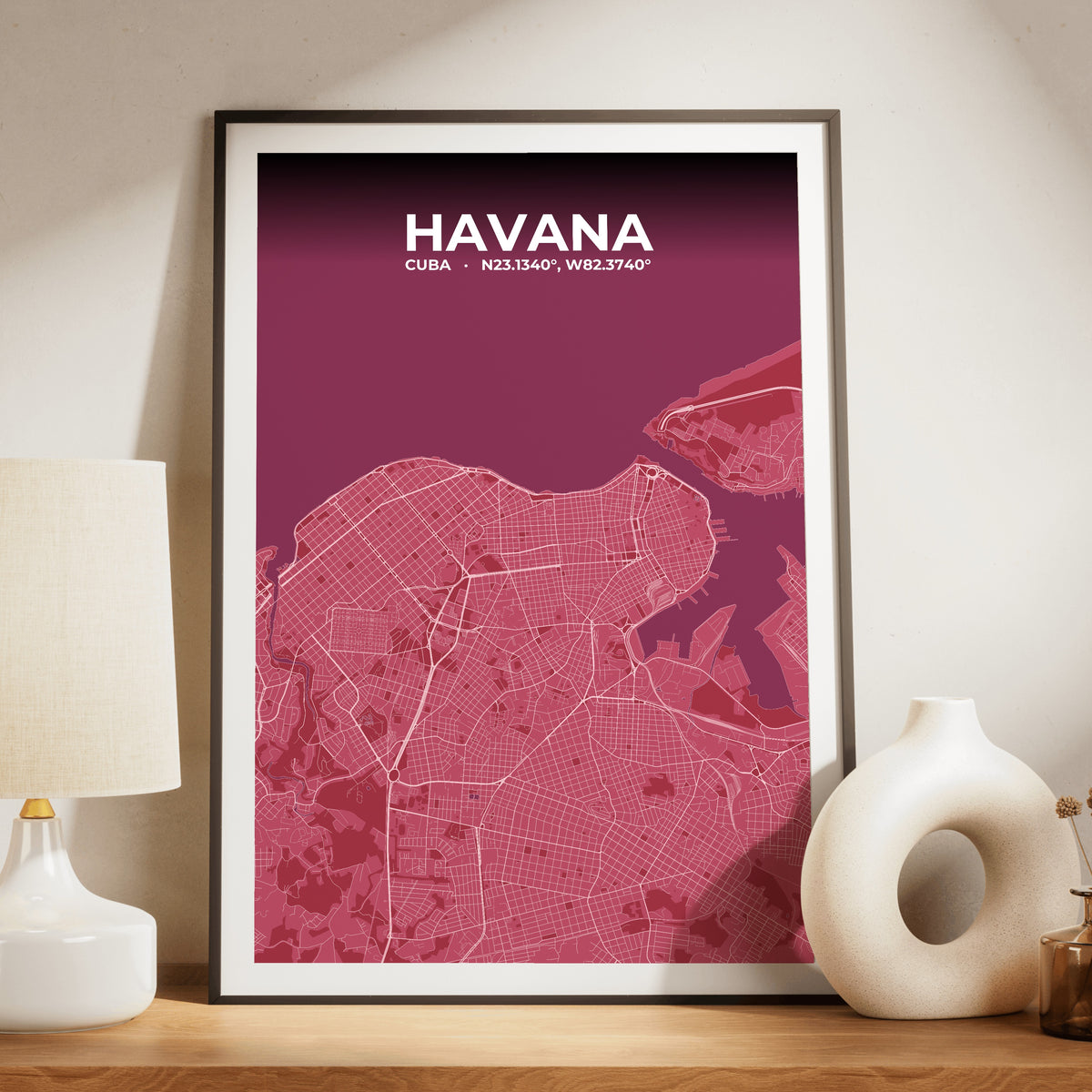 Havana Scarlet Map Poster