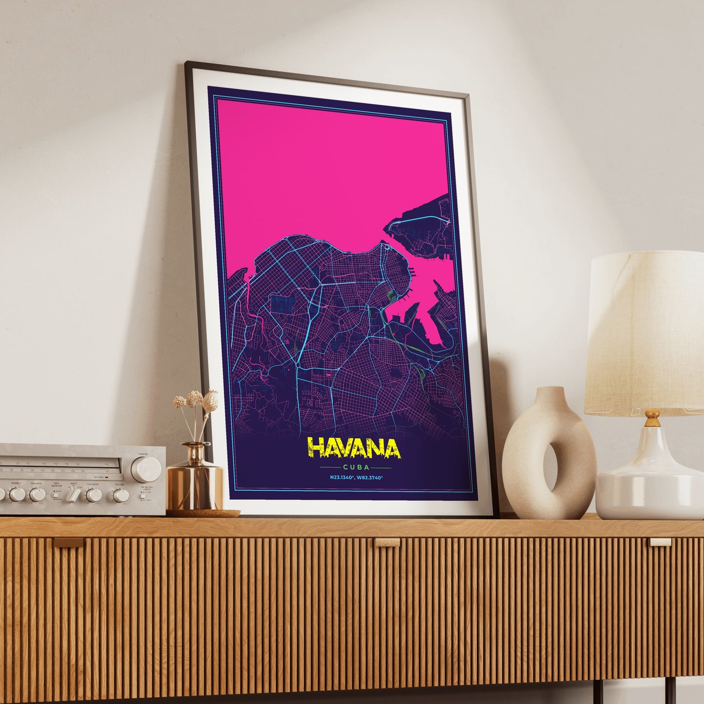 Havana Cyberpunk Map Poster