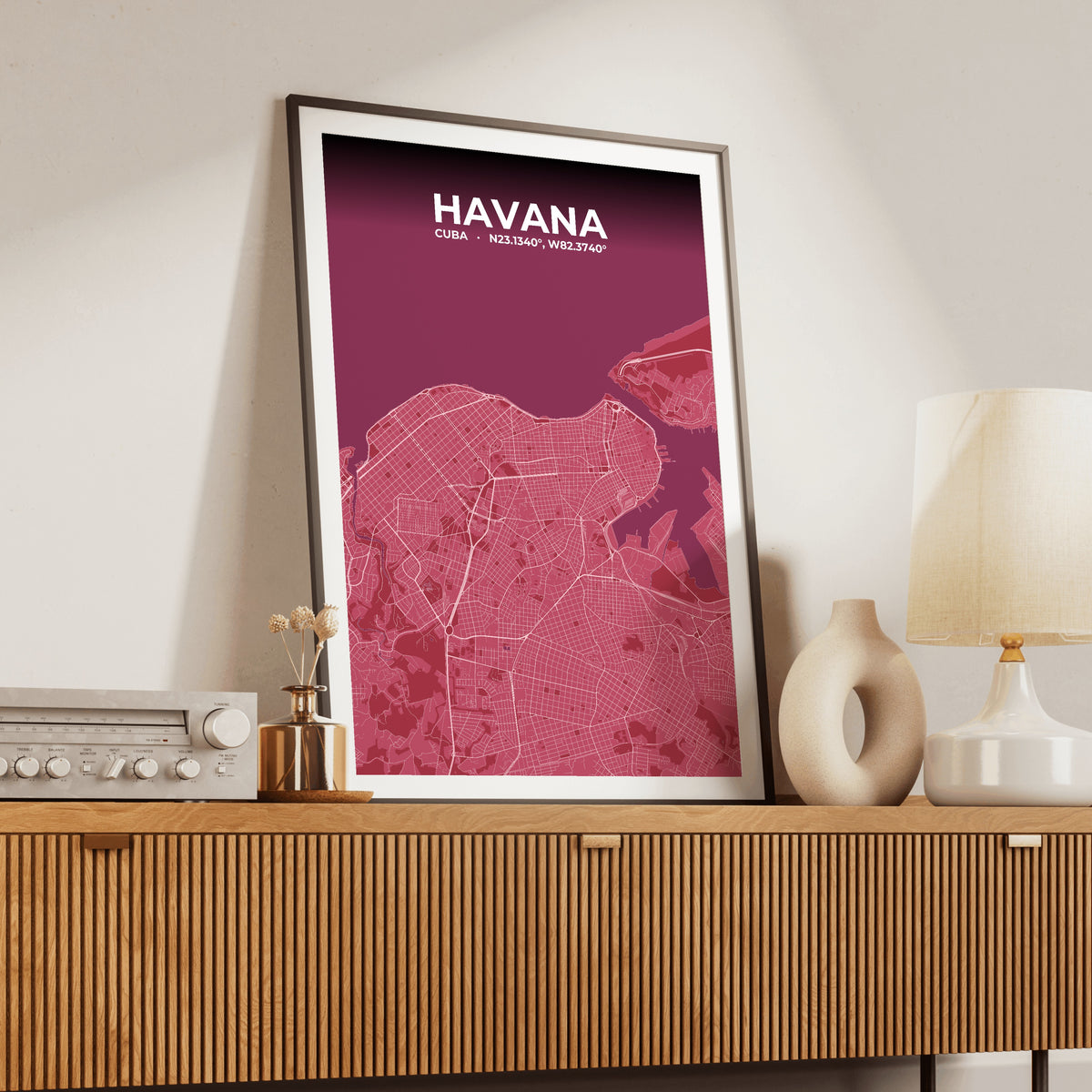 Havana Scarlet Map Poster