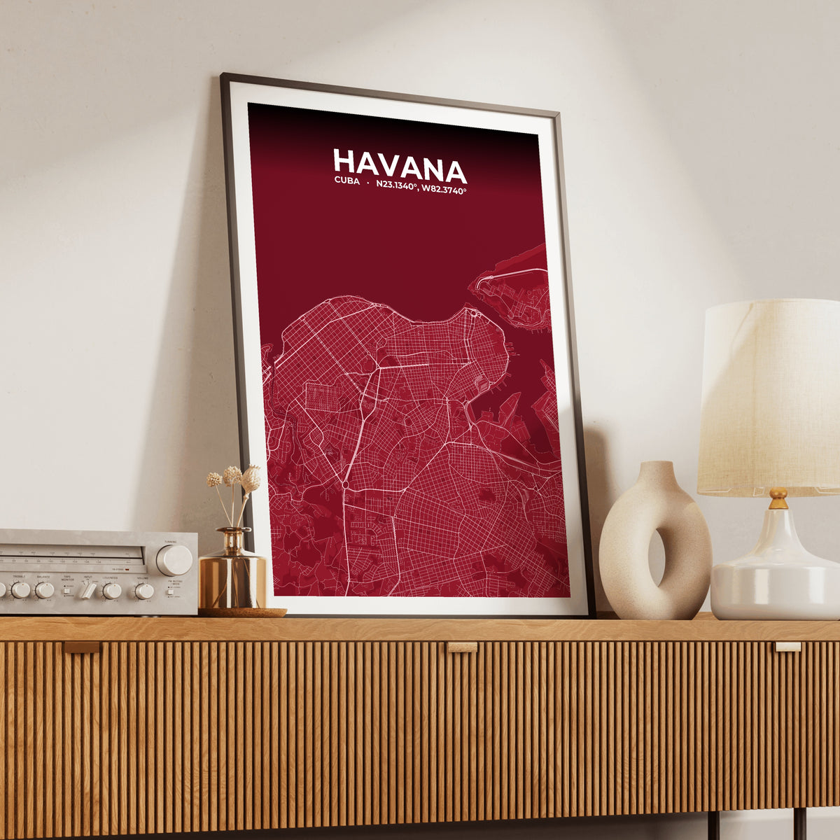 Havana Garnet Map Poster
