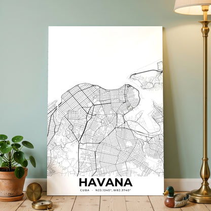 Havana Elegant Map Poster