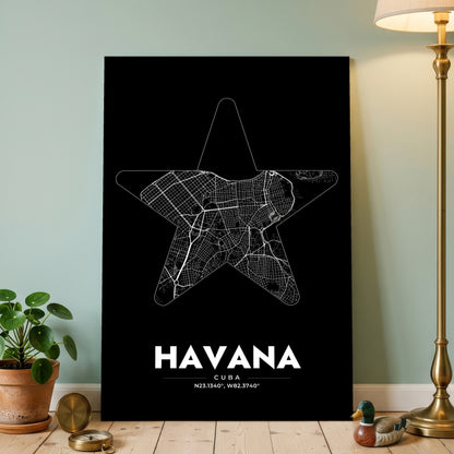 Havana Star Map Poster