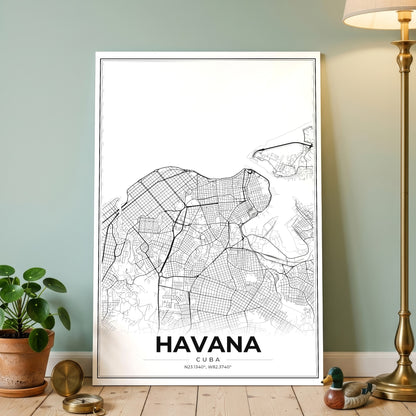 Havana Modern Map Poster