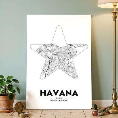 Havana Star Map Poster