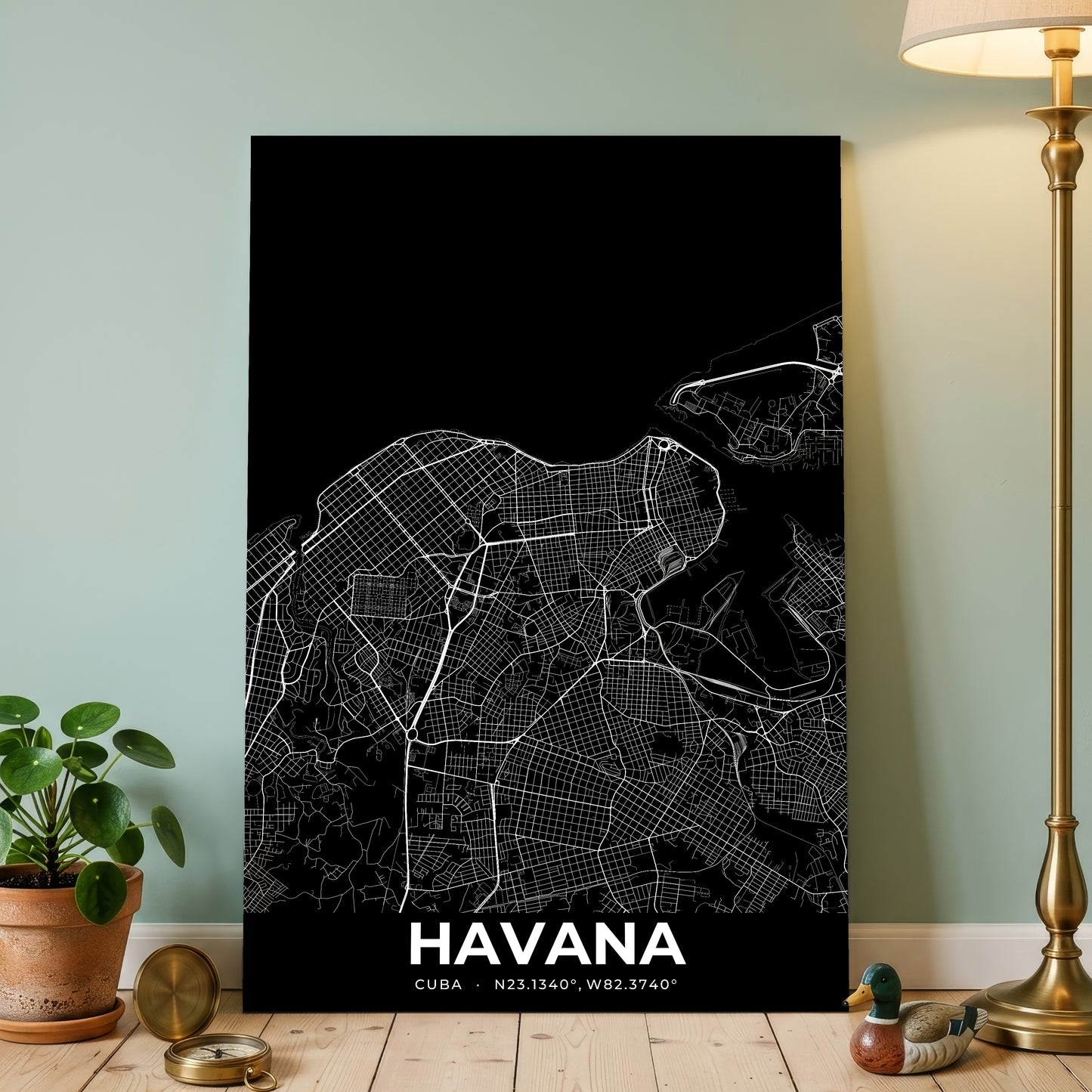 Havana Elegant Map Poster