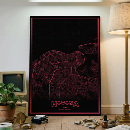 Havana Phosphor Map Poster - System Alert