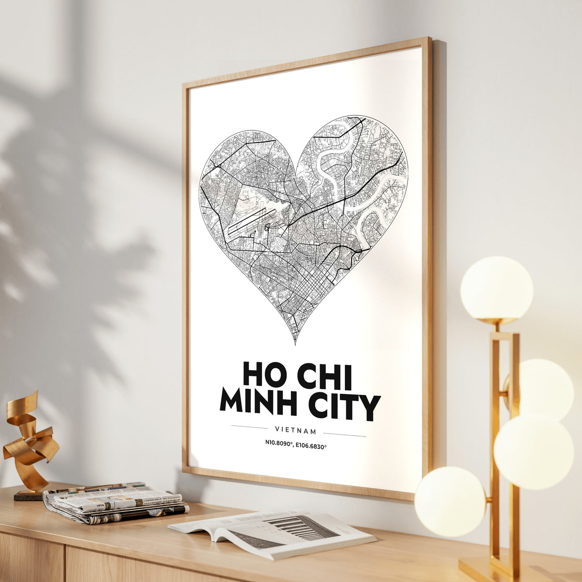 Ho Chi Minh City Heart Map Poster