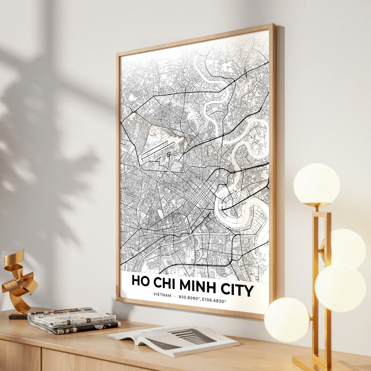 Ho Chi Minh City Elegant Map Poster