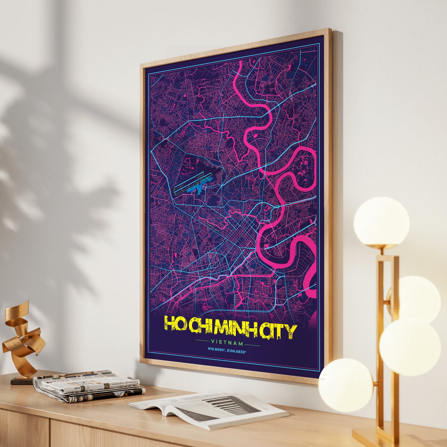 Ho Chi Minh City Cyberpunk Map Poster